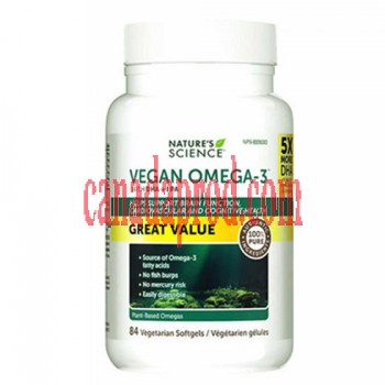 Nature’s Science Vegan Omega-3， 84 Capsules