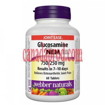 Webber naturals Glucosamine with NEM Natural Eggshell Membrane 750/250 mg 60 Tablets