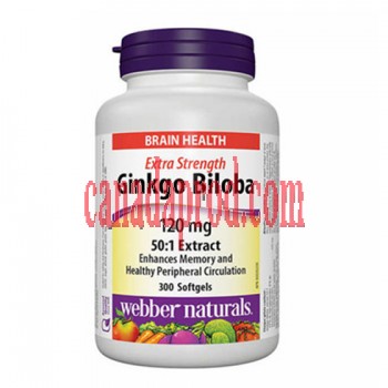 Webber Naturals Ginkgo Biloba 120 mg 300 softgels