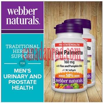webber naturals Saw Palmetto Extract 160 mg  2 x 90 Softgels