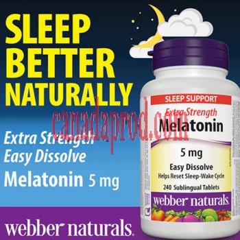 webber naturals 5mg Melatonin Extra Strength Easy Dissolve Tablets 240count