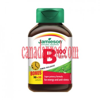 Jamieson Vitamin B100 Complex Timed Release 120caplets.