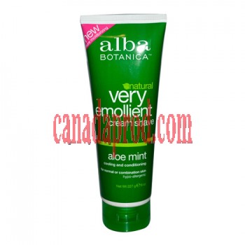 Alba Botanica Very Emollient Cream Shave Aloe Mint 227g