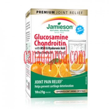 Jamieson Glucosamine Chondroitin Effer.cryst 10 x 21g pouche .