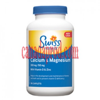 Swiss Naturals Calcium & Magnesium 300mg 150mg.