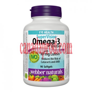 Webber Naturals SuperVision Omega-3 with 10 mg Lutein 90 Softgels