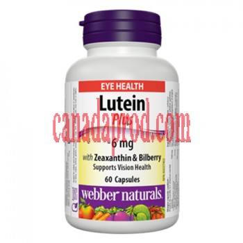 Webber Naturals Lutein Plus 6 mg with Zeaxanthin & Bilberry 60 Capsules