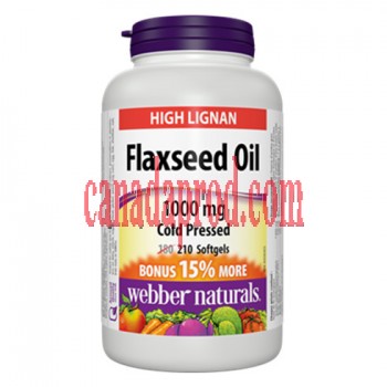 Webber Naturals Flaxseed Oil 1000 mg 210 Softgels