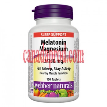 Webber Naturals Melatonin Magnesium 3 mg/150 mg 100 Tablets 