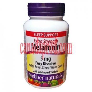Webber Naturals Melatonin Extra Strength Easy Dissolve - 240 x 5 mg Sublingual Tablets