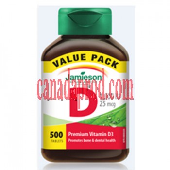 Jamieson Vitamin D 1000IU Value Pack 500 tablets .