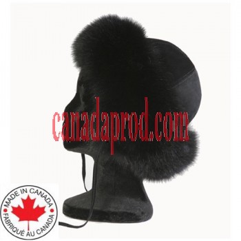 Black Fox With Ears Lady Hat
