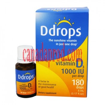 DDrops Liquid Vitamin D3 1000IU 180drops
