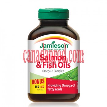 Jamieson Salmon & Fish Oil Omega-3 Complex 200softgels.