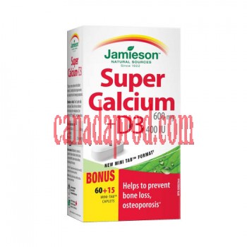 Jamieson Super Calcium with Vitamin D 400IU 600mg 75tablets.