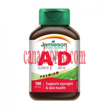 Jamieson Vitamin A 10000IU + D 800IU 100softgels.