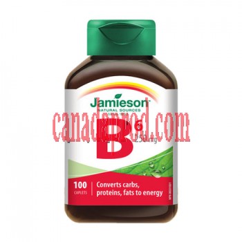 Jamieson Vitamin B6 (Pyridoxine) 250mg 100tablets.