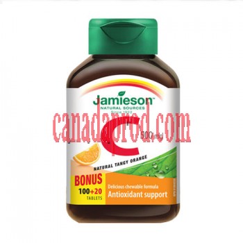 Jamieson Vitamin C Chewable 500mg Tangy Orange 120tablets