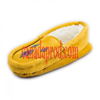 Leather Moccasin Leather Cuff Trim - Adult Tan Size Men 8