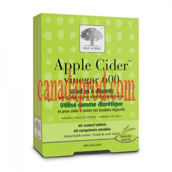 New Nordic apple cider vinegar 600 60coated tablets