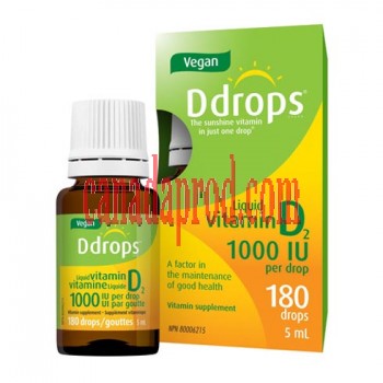 Ddrops Vegan Liquid Vitamin D2 1000IU 180drops
