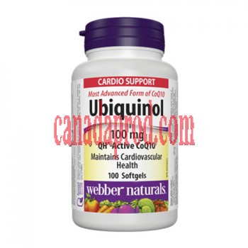 Webber Naturals Ubiquinol QH Active CoQ10 100 mg 100 Softgels