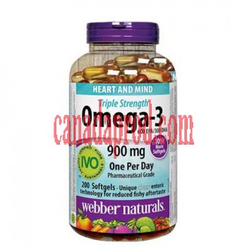 Webber Naturals Triple Strength Omega-3 900mg 200softgels