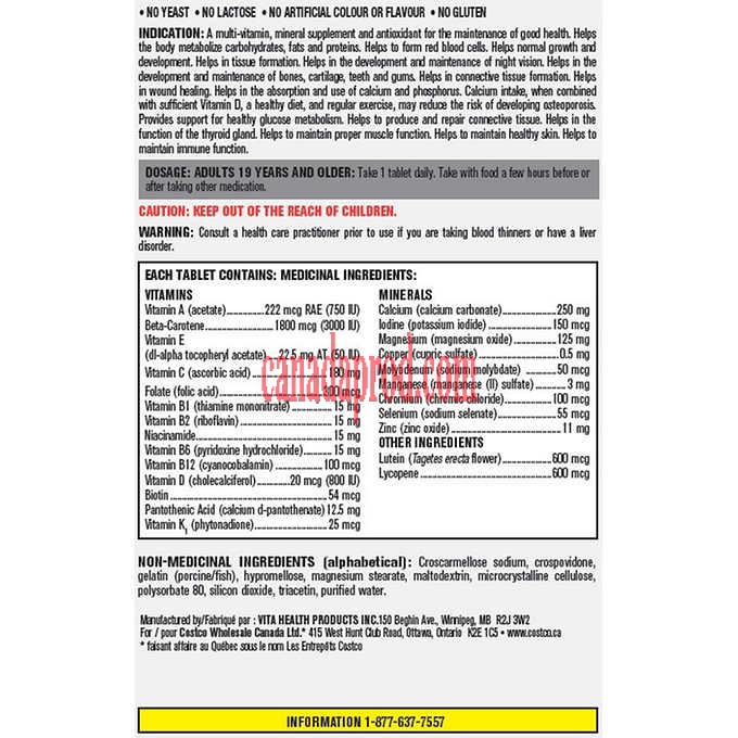 Kirkland Signature Formula Forte Senior 365tablets