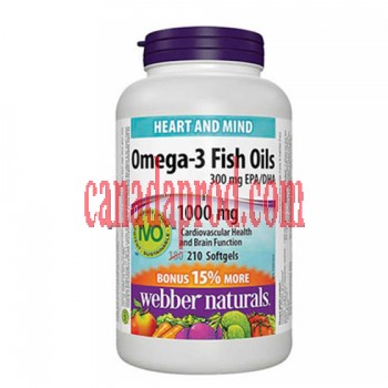webber naturals 1000 mg Omega-3 Softgels, 210-count