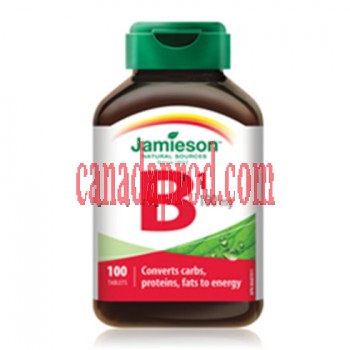 Jamieson Vitamin B1 (Thiamine) 100 mg 100 tablets .