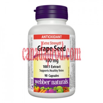 Webber Naturals Extra Strength Grape Seed 100:1 Extract 100 mg 90 Caps