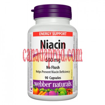 Webber Naturals No Flush Niacin 500 mg 90 Capsules