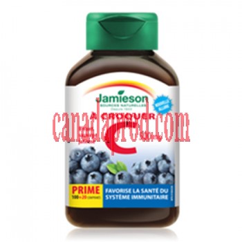 Jamieson Vitamin C Chewable 500mg Wild Blueberry 120tablets.