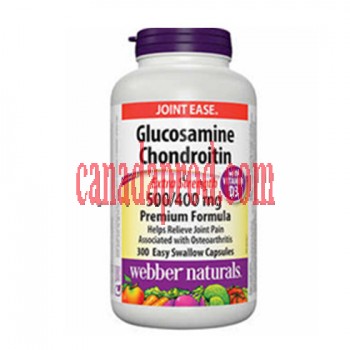 Webber Naturals Glucosamine Chondroitin 500 mg/400 mg with Vitamin D3 300 Capsules