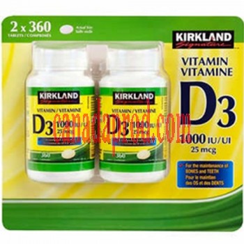 Kirkland Signature Vitamin D3, 1000 IU 2packs