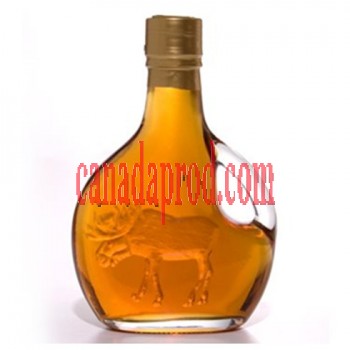 Turkey Hill Maple Syrup Glass souvenir bottle Moose embossed 250ml 