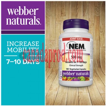 webber naturals NEM Natural Eggshell Membrane 500 mg - 100 Vegetarian Capsules